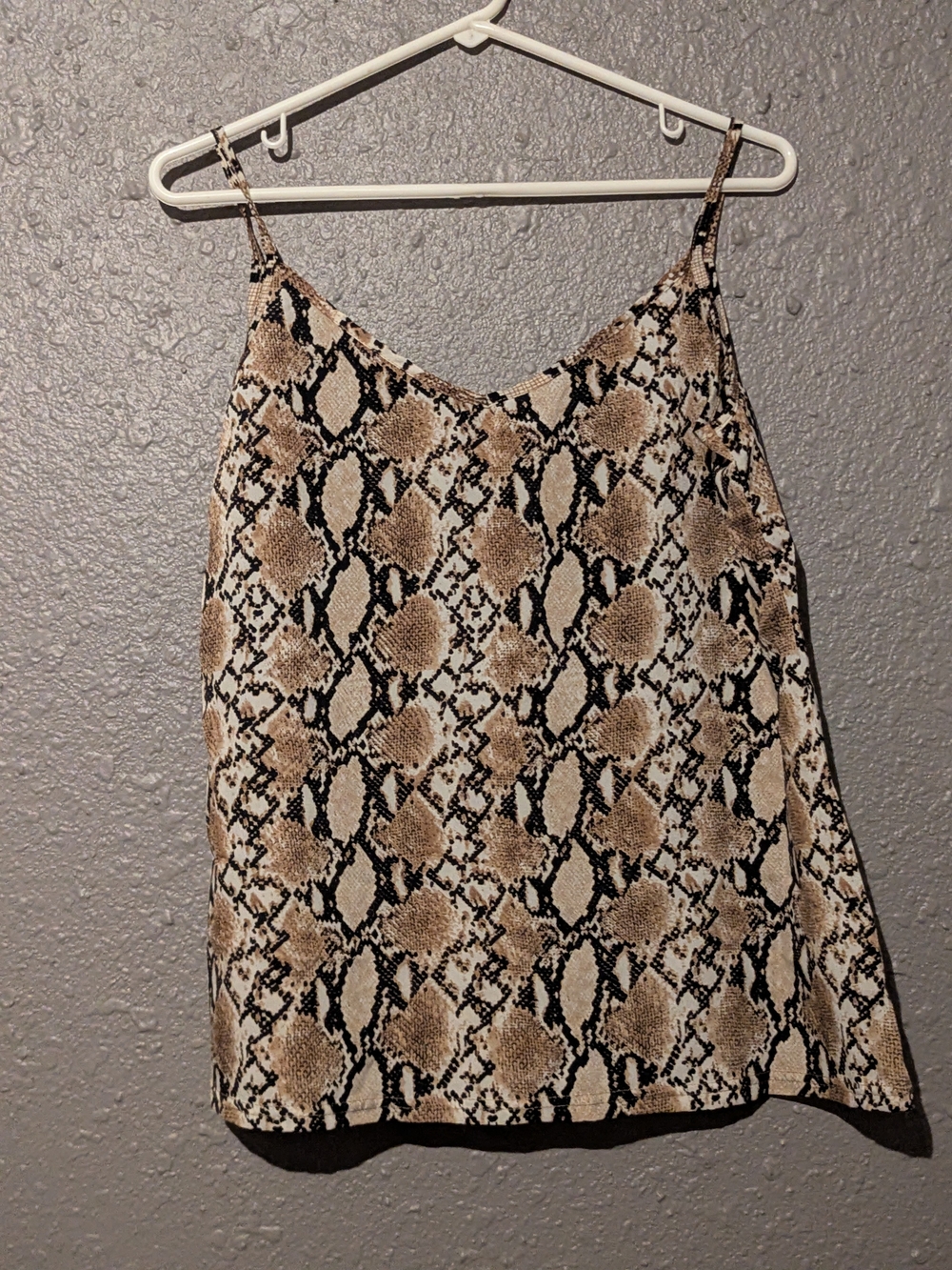 XL Snake Print V-Neck Cami Tank Top - Brown/Black